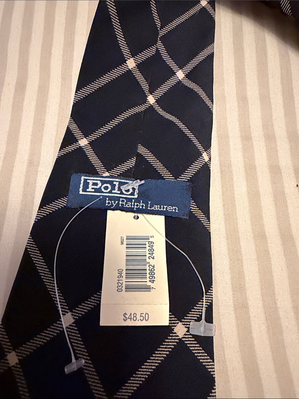 Polo by Ralph Lauren Black and Cream Windowpane Tie